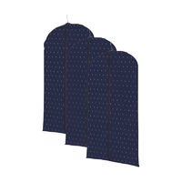 Lot de 3 housses courtes pour vêtements bleu marine "Kasuri"