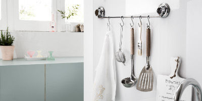 Rangement mural ustensile ventouse