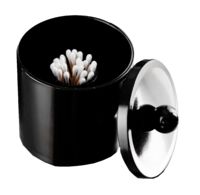 Rangement maquillage pour cotons-tiges et boules de cotons noir