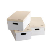 Lot de 3 boites de rangement rectangulaires "White & Kraft"