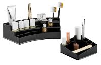Lot de 2 rangements maquillage noir "Chloé"