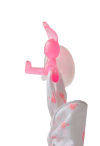 Crochet à ventouse rose "Lapin"