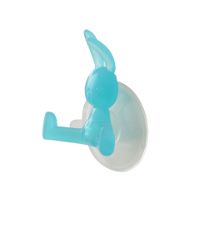 Crochet à ventouse bleu turquoise "Lapin"