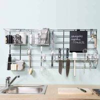 Kit de rangements muraux cuisine argent grand modèle "Walltech"