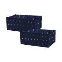 Lot de 2 housses de rangement pour couette bleu marine "Kasuri"