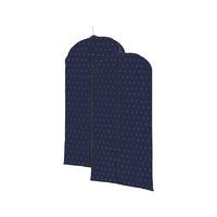 Lot de 2 housses courtes pour vêtements bleu marine "Kasuri"