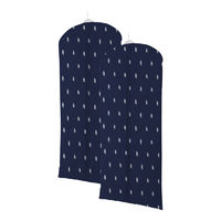 Lot de 2 housses longues pour vêtements bleu marine "Kasuri"