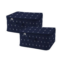 Lot de 2 housses de rangement zippées bleu marine "Kasuri"