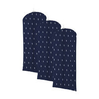 Lot de 3 housses longues pour vêtements bleu marine "Kasuri"