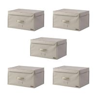 Lot de 5 coffres rigides sous-vide Compactor beiges "2.0" XL
