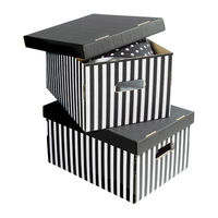 Lot de 2 boites de rangement rectangulaires noires "Shirt"