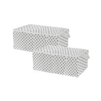 Lot de 2 housses de rangement pour couette blanches "Tropic"