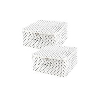 Lot de 2 housses de rangement zippées blanches "Tropic"