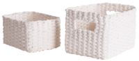 Lot de 2 paniers de rangement blancs "Lisou"