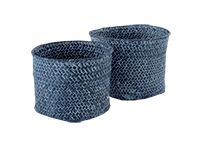 Lot de 2 paniers de rangement ronds bleus "Mika"