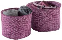 Lot de 2 paniers de rangements ronds roses "Mika"