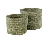 Lot de 2 paniers de rangements ronds verts "Mika"