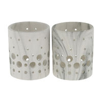 Lot de 2 photophores façon marbre