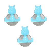 Lot de 3 Funny hooks Chat turquoise