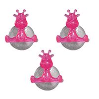Lot de 3 Funny hooks Girafe Rose