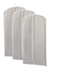 Lot de 3 housses courtes pour vêtements taupe "Madison"