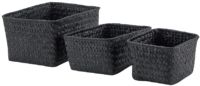 Lot de 3 paniers de rangement noires "Kawai"
