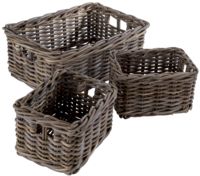 Lot de 3 paniers de rangement marrons "Koubou"
