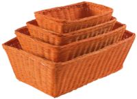 Lot de 4 paniers de rangement orange "Saga"