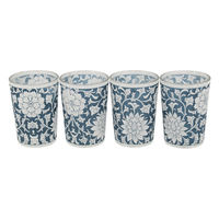 Lot de 4 photophores bleus