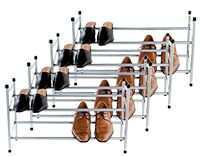 Lot de 4 range-chaussures 2 niveaux extensibles en métal "Stilito"