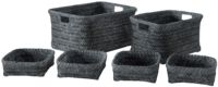 Lot de 6 paniers de rangement gris anthracite "Dalat"