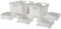 Lot de 6 paniers de rangement blancs "Dalat"