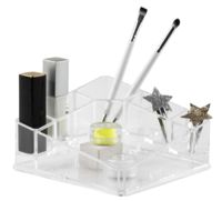 Présentoir maquillage 8 compartiments transparent