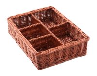 Organisateur de tiroir 5 compartiments rigide en osier