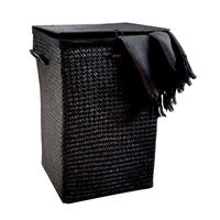Panier à linge rectangulaire noir "Alpha"