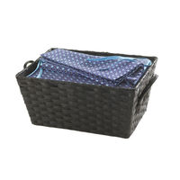 Panier de rangement en papier tissé noir