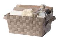 Panier de rangement rectangulaire taupe tressé