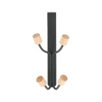 Patère de porte noire 4 crochets bois "Helsinki"