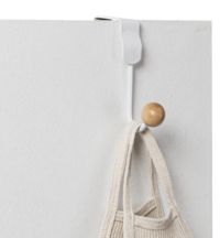 Patère de porte blanche 1 crochet bois "Luna"