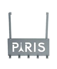 Patère de porte grise 5 crochets "Paris"