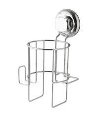 Porte sèche-cheveux à ventouse argent "Bestlock"