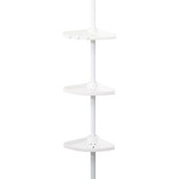 Étagère d'angle de douche télescopique blanche