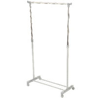 Portant gris à roulettes hauteur réglable avec étagère "Loft"