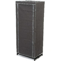 Armoire penderie gris anthracite avec rangement multipoches