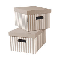 Lot de 2 boites de rangement rectangulaires taupe "Shirt"