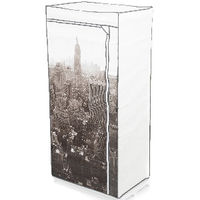 Armoire penderie grise "Empire State Building"