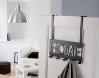 Patère de porte noire 5 crochets "Home"
