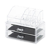 Coffret de rangement maquillage et bijoux 2 tiroirs transparent