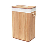 Panier à linge rectangulaire naturel "Bambou"