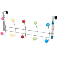 Patère de porte métal 10 crochets colorés "Confetti"